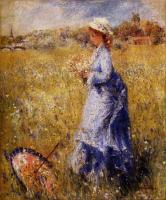 Renoir, Pierre Auguste - Girl Gathering Flowers